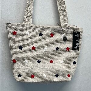 ✨The Sak Crochet Tote Bag 👜❤️🤍💙